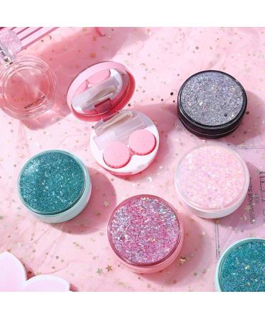Buy Healifty Glitter Star Moon Heart Portable Contact Lens Case Kit - Travel Ready with Tweezers Bottle & Mirror (Black) - Perfect for International Shipping - Buy Online on GoSupps.com