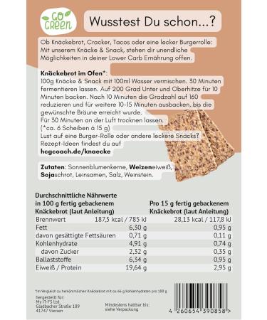 Buy GreenCarb Bread Baking Mix (250g) | Low Carb Vegan Crispbread | Only 4.91g Carbs/100g | High-Fiber Snack International Shipping - Buy Online on GoSupps.com