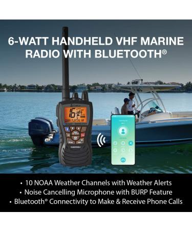 Cobra MR HH500 FLT BT Handheld Floating VHF Radio - 6W, Bluetooth, Submersible, Noise Cancelling Mic, Backlit LCD, Memory Scan - Black - Buy Online on GoSupps.com