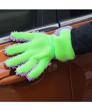 Dishwashing Gloves Micro Fiber Noodle Mesh Car Washing and Cleaning Gloves Washing Bowls Gloves Tools (Color : Purple) - Buy Online on GoSupps.com