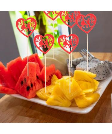 LUOZZY 90Pcs Wedding Cupcake Picks Double Happiness Cake Toppers Wedding Valentine Cake Decoration - Buy Online on GoSupps.com