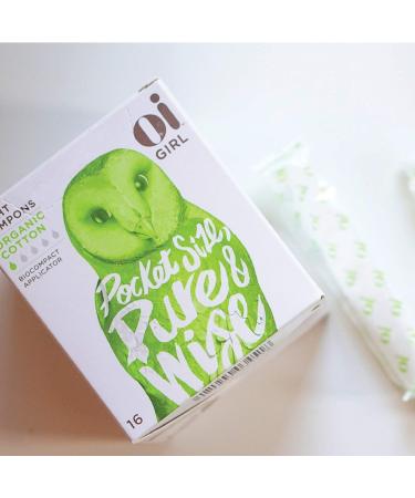 Oi Girl Organic Cotton Tampons - Box of 16 Light Tampons with BioCompact Applicator - Buy Online on GoSupps.com