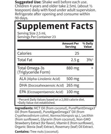 Shop Garden of Life Kids Omega-3 Liquid Strawberry 2 fl oz | Plant-Based Nutrition - Buy Online on GoSupps.com