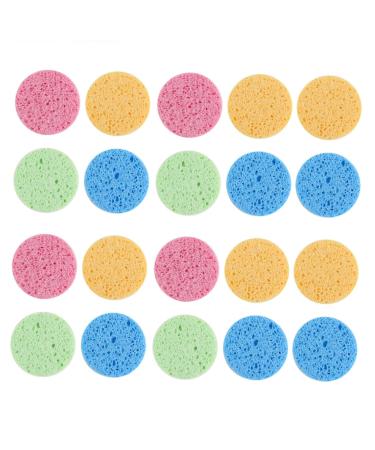 1 Set 20pcs Wood Pulp Sponge Makeup Powder Puff Cleansing Sponge Face Cleaning Sponge Makeup Removal Sponge Cleansing Facial Sponge Exfoliating Sponges Sponge Puff Skin Care Sponge
