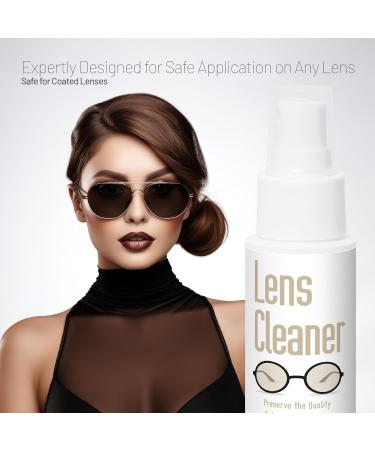 Eyeglass Cleaner Spray Kit - Gentle Lens Cleaner for Eyeglasses Sunglasses & Screens | 1.7 fl oz Microfiber Cloth Included - Buy Online on GoSupps.com