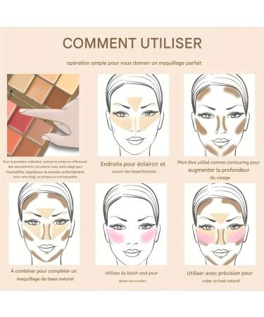  G n rique Cream concealer palette for artistic makeup 12 versatile shades contour and blush practical compact format ideal for face shaping even finish creative style modern beauty suitable for everyday wear - Buy Online on GoSupps.com