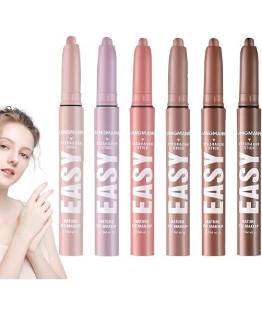 Eyeshadow Pencil Set Cream Eyeshadow Pen Long Lasting Eye Makeup Eye Brightener Creamy Long Lasting Eye Makeup 6 Pieces Durable Waterproof for Women - Buy Online on GoSupps.com
