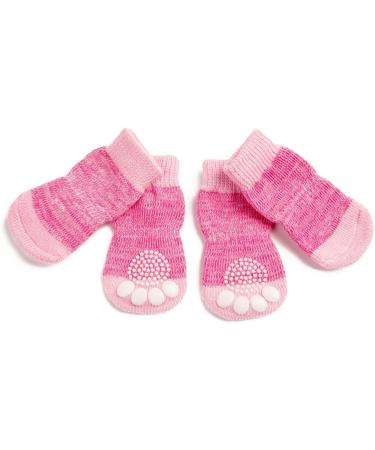 Pet Heroic Indoor Anti-Slip Socks for Dogs & Cats - 8 Sizes S to 5XL - Silicone Gel Paw Protection & Traction - Pink - Buy Online on GoSupps.com