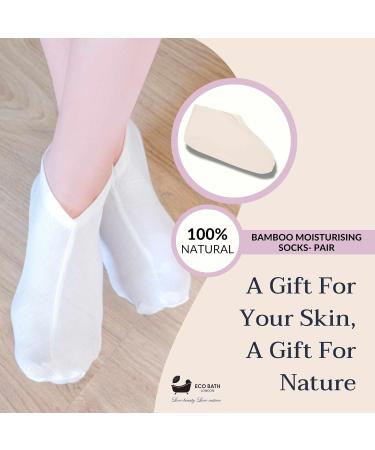 Eco Bath London Moisturising Socks - 1 Pair Breathable Soft Foot Moisturiser Socks for Overnight Hydration - Buy Online on GoSupps.com
