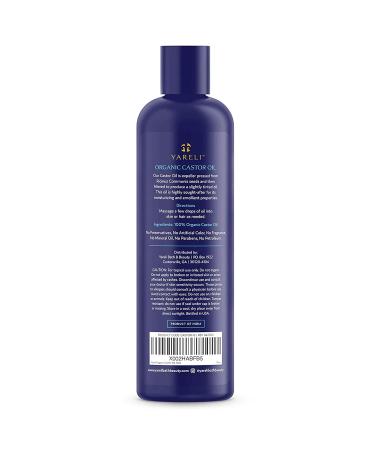 YARELI Organic Castor Oil 12oz - Cold Pressed & Unrefined for Eyelashes Eyebrows Hair Skin & Body | Best Quality International Shipping - Buy Online on GoSupps.com