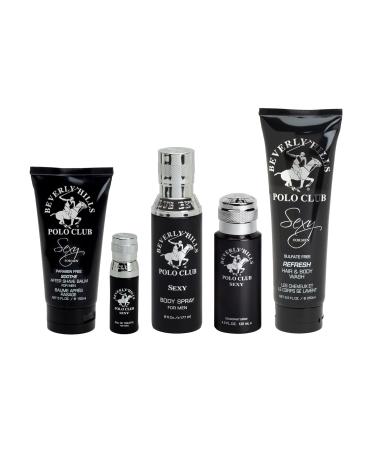 Beverly Hills Polo Club BHPC Colonge Gift Set for Men | 5 Piece Eau de Toilette Body Spray Deodorant Body Wash Aftershave Fragrances (Sexy) - Buy Online on GoSupps.com