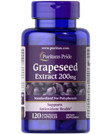 Puritan's Pride Grapeseed Extract 200 Mg Capsules, 120 Count - Buy Online on GoSupps.com