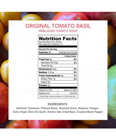 Tomato Bliss Original Heirloom Tomato Basil Soup 16 oz 2-Pack - All Natural, Non-GMO, Vegan, Dairy-Free, No Added Sugar, High in Vitamin C and Antioxidants - Buy Online on GoSupps.com