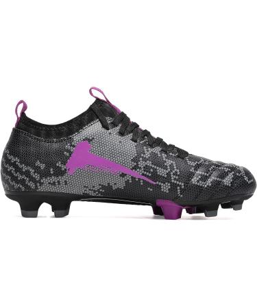 TOPSFEBA FG Soccer Cleats Outdoor Training Shoes - Black Purple - Size 8 Women/6.5 Men - Buy Online on GoSupps.com