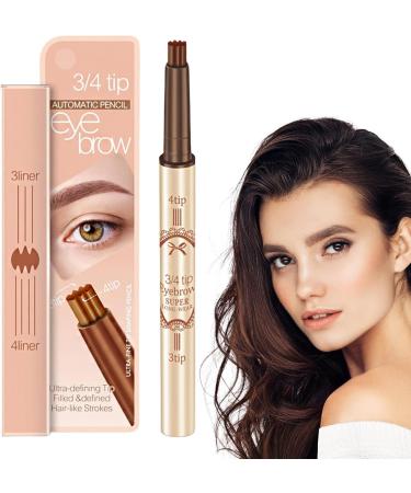 Microblade Eyebrow Waterproof Eyebrow | Eyebrow Makeup with Natural-Looking Microblading Eye Brow Pencil with -4 Tip for Mother Makeup Lover Pochy Dark Brown - Buy Online on GoSupps.com