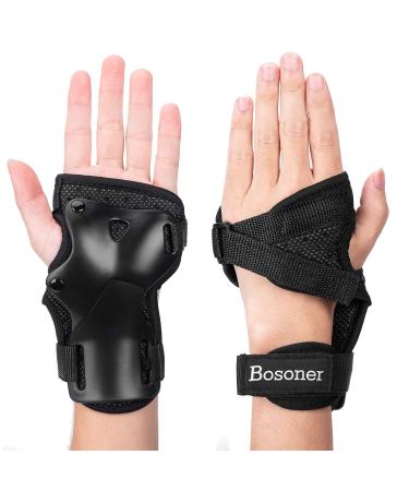 Wrist Guard, BOSONER Wrist Guards for Roller Skating, Skateboarding, Wristsavers Brace Protective Gear for Adults/Kids/Youth (1 Pair) L (Adults over 14 years)