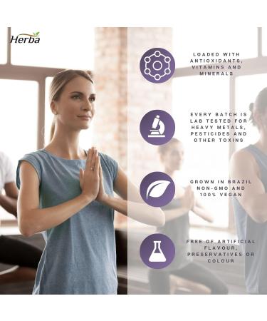 Herba Acai Berry Capsules 180 Vegetable Capsules | 14 000mg Equivalent - 50:1 Extract | Premium Brazilian Acai Powder | 6 Months Supply | Powerful Source of Antioxidant - Buy Online on GoSupps.com