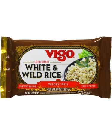Vigo Authentic Long Grain White & Wild Rice, Savory No Fat, 8oz (White & Wild Rice, 8 Ounce (Pack of 12)) White & Wild Rice 8 Ounce (Pack of 12)