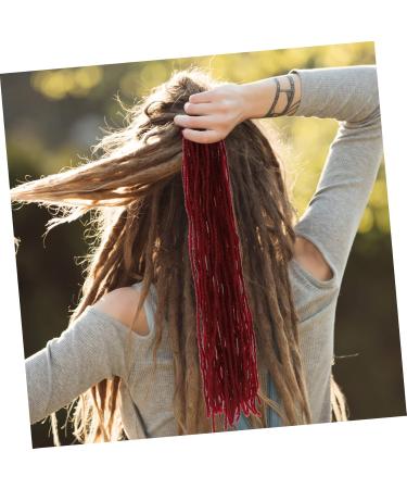 POPETPOP Dirty Little Braids Braided Wig Men Wigs Ponytail Wigs Dreadlock Crochet Hair Unisex Dreadlock Wig Braid Wigs Fashionable Hair Wig Women Hairpiece Extensions Dreadlock Extensions 90X8CM Claret - Buy Online on GoSupps.com