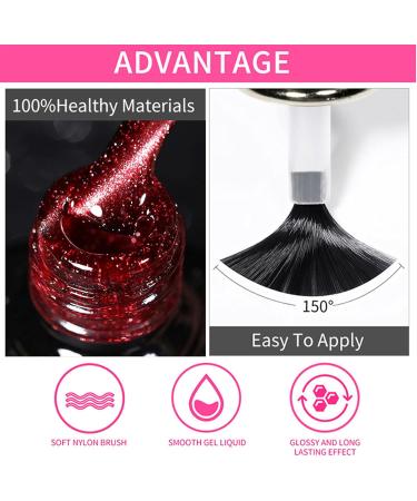 Glitter Gel Nail Polish 8ML Gold Glitter Gel Nail Polish Soak Off UV Gel Shimmering Gold Glitter Nail Polish DIY Nail Art Starter Manicure Nail Varnish for Women - Buy Online on GoSupps.com