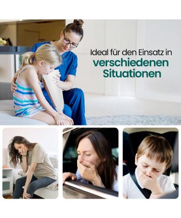 1500ml Disposable Break Bags 50 Pack White Emesis Bags with Mouthpiece & Snap Lock | High-Density Nausea Relief for Pregnant Women - Buy Online on GoSupps.com