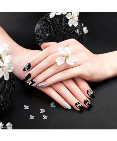 20pcs Butterfly Nail Charms - 3D Metal Alloy Gems for Nail Art - Shiny Crystal Decorations for Girls and Women in Silver - Buy Online on GoSupps.com