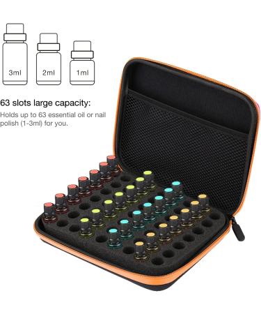 YCTZE Portable Organizer Bag - 63 Compartments for Essential Aromatherapy Oils - Ideal Storage Solution in Orange - Buy Online on GoSupps.com