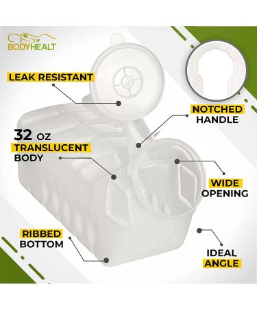 BodyHealt Portable Urinal for Men - Deluxe Male Urinal with Spill-Proof Lid | 32oz/1000ml Capacity | Ideal for Elderly, Travel, Camping | Thick Plastic Urine Cup - Buy Online on GoSupps.com