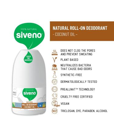 Siveno All Natural Deodorant Roll-On | Aluminum Free Deodorant for Women & Men | Organic Vegan | Fresh Non Staining Non Irritating | Cruelty Free Non Toxic Paraben Free | Coconut Oil Pack of 2 Coconut 1.76 Fl Oz (Pack of 2) - Buy Online on GoSupps.com