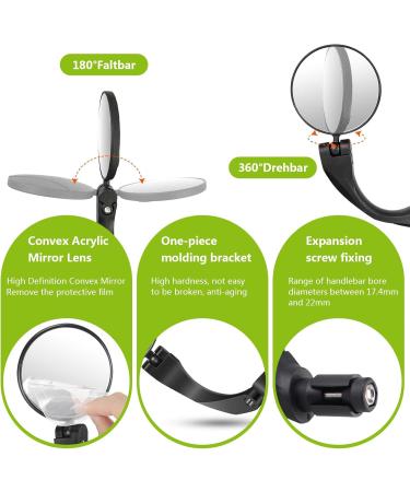 360 Adjustable Bicycle Mirror | HD Foldable Rearview Mirror for 16-22mm Bikes - Universal Fit - Buy Online on GoSupps.com