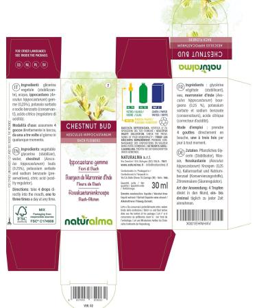 Chestnut Bud (Rosskastanienknosppe) Bach Flower Drops | Alcohol-Free Liquid Extract | 30 ml Vegan Flower Essences | Natural Healing Remedies - Buy Online on GoSupps.com