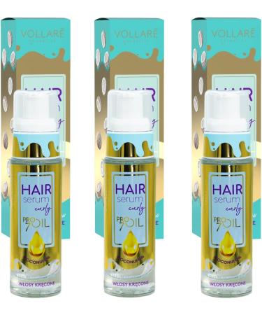 Vollar Cosmetics - Coconut Oil Hair Serum (1 x 30 ml) - Hair Care Serum for Fine and Delicate Curly Hair - Smoothes and Moisturizes - Hair Care Serum for Curly Hair - Buy Online on GoSupps.com