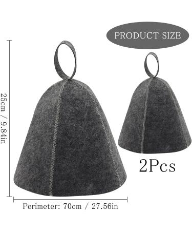 Premium 2-Piece Sauna Hat Set | Filzhut Felt Cap for Men & Women | Portable Bath & Shower Accessories (Gray) - Buy Online on GoSupps.com