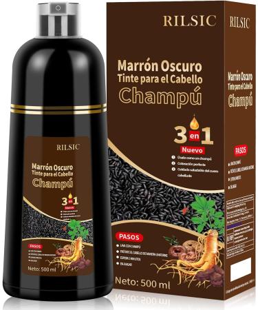  BLSFXROE Black Hair Dye Shampoo 3 in 1 Instant Black Hair Dye Shampoo for Men and Women 500ml Brown - Buy Online on GoSupps.com