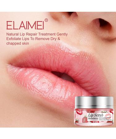 Strawberry Lip Scrub Exfoliator & Collagen Moisturizer - Lip Treatment for Dry Lips - Buy Online on GoSupps.com
