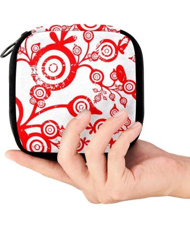 GIAPB Period Bag Sanitary Napkin Storage Pad Holder Abstract Red Flower Color331 | Period Makeup Pouch - Buy Online on GoSupps.com