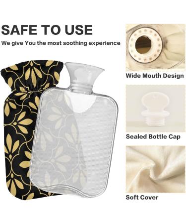 NAANLE Hot Water Bottle with Lid - Flower-Transparent Heat Bottle for Pain Relief & Therapy - 1L Back Hand Foot Warmer - Buy Online on GoSupps.com