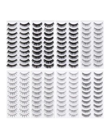 Lurrose 160 Pairs False Eyelashes Set Natural Professional False Eyelashes Pack Fake Long Eyelashes Makeup Eyelashes 8 Styles