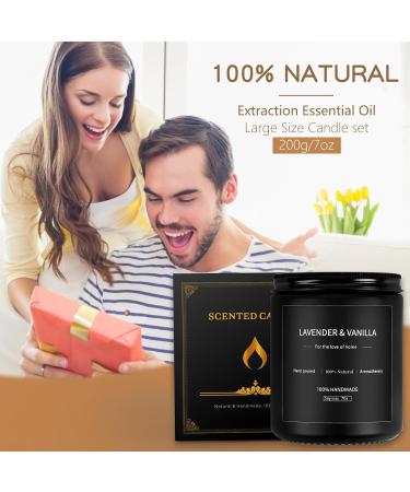 Buy Black Scented Candles for Men - Lavender & Vanilla Soy Jar Candles | Aromatherapy Gifts for Home - 7oz - Buy Online on GoSupps.com