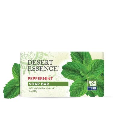 Desert Essence Peppermint Soap Bar - 5 oz (Pack of 2) - Tea Tree Oil, Aloe Vera, Jojoba Oil - Cleanses, Soothes Skin - Invigorating Peppermint Scent - Acne-Fighting Moisturizer - Buy Online on GoSupps.com