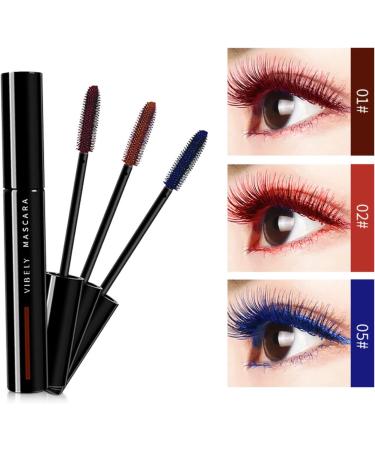 Joyeee Coloured Mascara Waterproof Brown Mascara Voluminous 4pcs 4D Silk Fiber False Lash Effect Tubing Mascara Eyelash Comb Volume Length Long Lasting Smudge Proof Lashes Make Up for Women Girl #043 - Buy Online on GoSupps.com