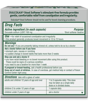 Dulcolax Soft Chews Saline Laxative Mixed Berry (60ct) 1200mg + Stool Softener Liquid Gel Capsules (100ct) 100mg - Buy Online on GoSupps.com