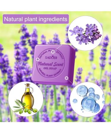  Zimoer Lavender Soap Natural Soap with Essential Oils 2 Pcs Moisturizing Hand Soap Solid Soap 100g for Hair Face Body Handmade Soap for Bathroom Wash - Buy Online on GoSupps.com