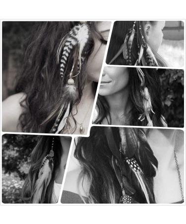 MWOOT 4Pcs Feather Hair Clips Boho Extensions - Handmade Festival Hair Accessories for Women - Buy Online on GoSupps.com