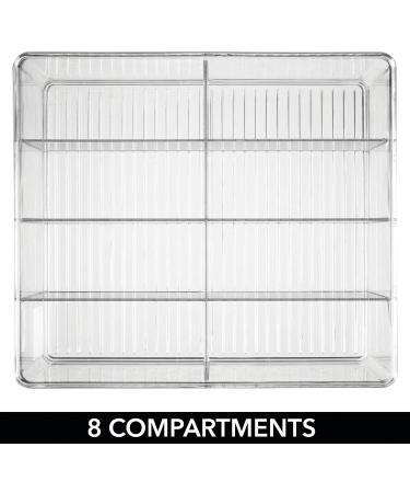 MDesign Kitchen Storage Box - 8-Compartment Cabinet Organizer for Food Spices & Soups - Transparent 26.7 x 30.5 x 8.9 cm - Ideal for Modern Kitchens - International Shipping Available - Buy Online on GoSupps.com