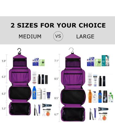Homchen Waterproof Hanging Travel Toiletry Bag - Portable Cosmetic Wash Bag for Men and Women (Purple, M) - Buy Online on GoSupps.com