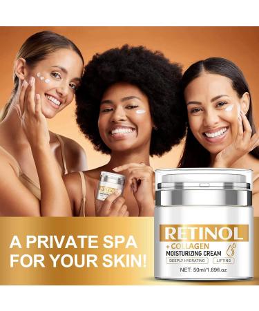 Anti-Aging Retinol Face Moisturizer Hydrating & Anti-Wrinkle Face Cream for Women & Men Deep Hydration Reduces Wrinkles Fine Lines&Pores Firms Skin Daily Moisturizer Face Cream Day & Night 1.76oz - Buy Online on GoSupps.com