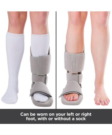 BraceAbility Padded 90 Degree Plantar Fasciitis Boot - Soft Night Splint for Foot & Ankle Support | Medium Grey - Buy Online on GoSupps.com