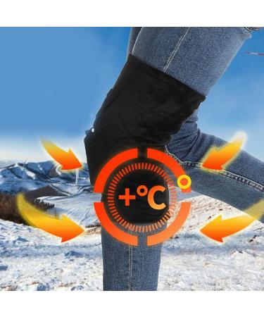 Adjustable Heated Knee Support Wrap - USB Charging Electric Knee Warmer with Fleece Brace - 3 Gears Heat for Pain Relief - Buy Online on GoSupps.com