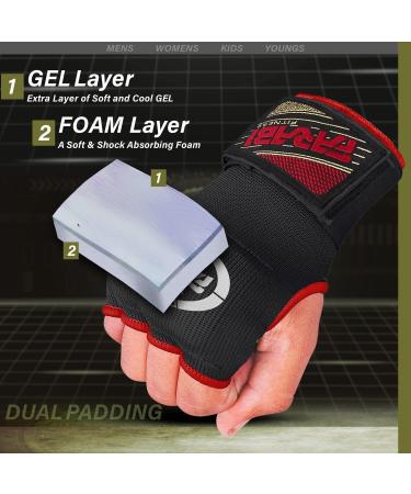 Farabi Sports Inner Hand Wraps for Kids & Adults | Boxing Gloves Bandages | MMA Muay Thai Training | Black L/XL - Buy Online on GoSupps.com